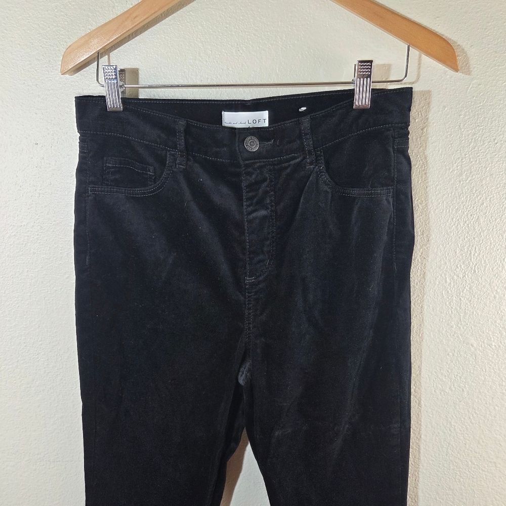 Loft Women's Classic Black Velvet Dress Pants Size 30/10/Medium - Picture 8 of 11